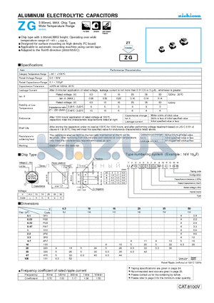 UZG0J101MCL datasheet - ALUMINUM ELECTROLYTIC CAPACITORS