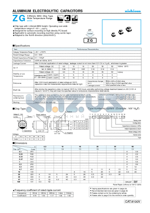 UZG1V220MCL datasheet - ALUMINUM ELECTROLYTIC CAPACITORS