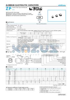 UZP1A220MCL datasheet - ALUMINUM ELECTROLYTIC CAPACITORS