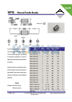 WFB-2.5-681-3-RC datasheet - Wound Ferrite Beads