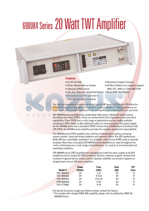 VZC-6961K4 datasheet - 20 Watt TWT Amplifier