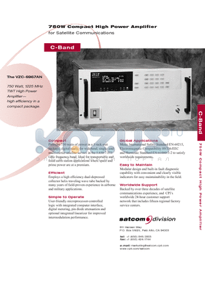 VZC-6967AN datasheet - 750W Compact High Power Amplifier