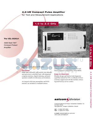 VZL-3530J1 datasheet - 4.0 kW Compact Pulse Amplifier
