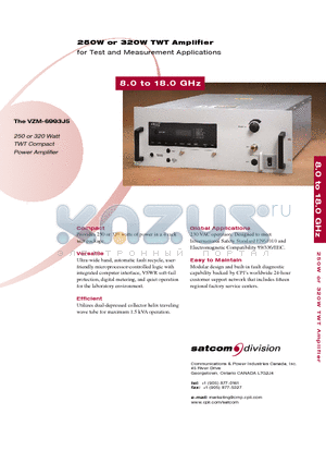 VZM-6993J5 datasheet - 250W or 320W TWT Amplifier