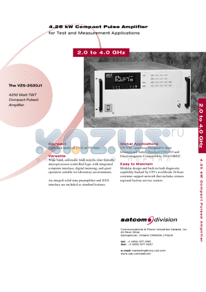 VZS-3530J1 datasheet - 4.25 kW Compact Pulse Amplifier