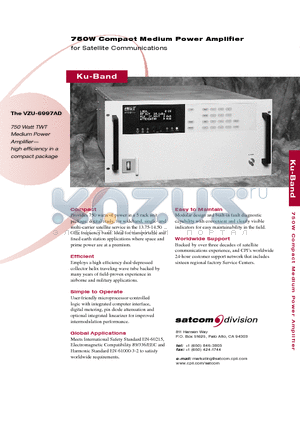 VZU-6997AD datasheet - 750W Compact Medium Power Amplifier