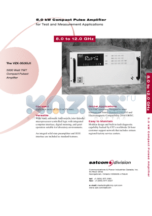 VZX-3530J1 datasheet - 5.0 kW Compact Pulse Amplifier