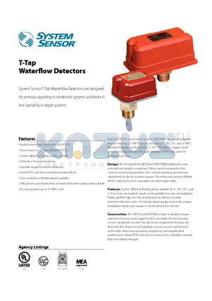 WFDTNR datasheet - Waterfl ow Detectors