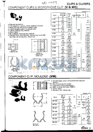 V-1000 datasheet - COMPONENT CLIPS & MICROPHONE CLIP