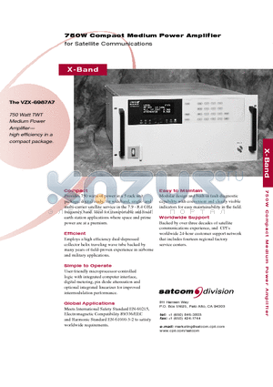 VZX-6987A7 datasheet - 750W Compact Medium Power Amplifier