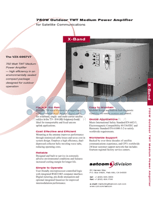 VZX-6987V7 datasheet - 750W Outdoor TWT Medium Power Amplifier