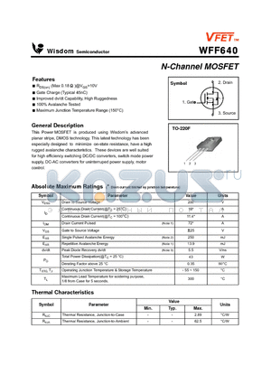 WFF640 datasheet - N-Channel MOSFET