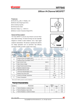 WFF640 datasheet - Silicon N-Channel MOSFET