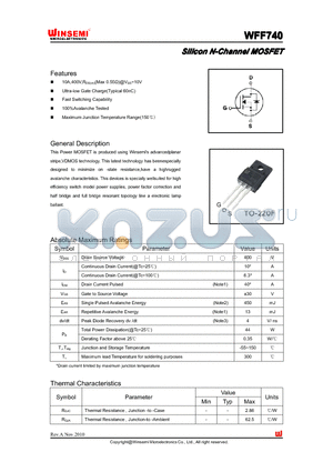 WFF740 datasheet - Silicon N-Channel MOSFET