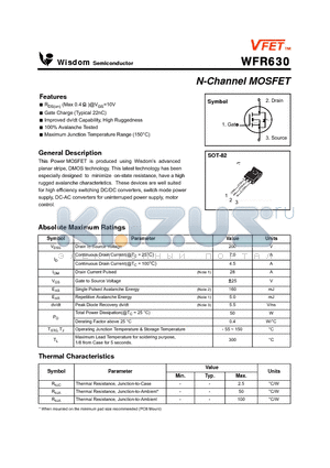 WFR630 datasheet - N-Channel MOSFET