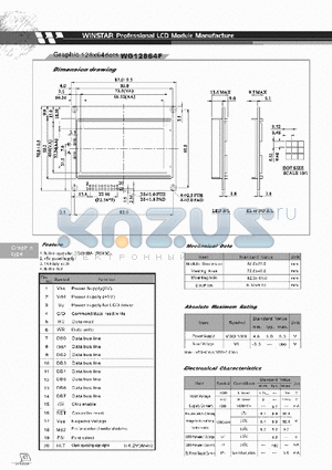 WG12864F datasheet - Graphic 128 x 64 dots