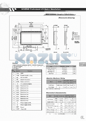 WG12864J datasheet - GRAPHIC  128 X 64 DOTS