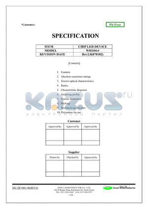 WH104 datasheet - CHIP LED DEVICE