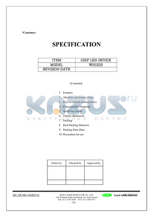 WH1222 datasheet - CHIP LED DEVICE