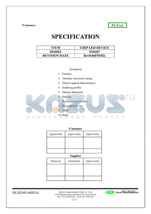 WH107 datasheet - CHIP LED DEVICE