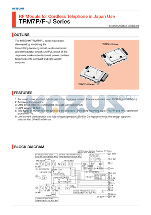 TRM7PF-J datasheet - RF Module for Cordless Telephone in Japan Use