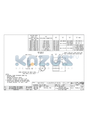 WHC-1500-01 datasheet - WIRE HARNESS CLIP