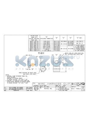 WHC-250-01 datasheet - WIRE HARNESS CLIP