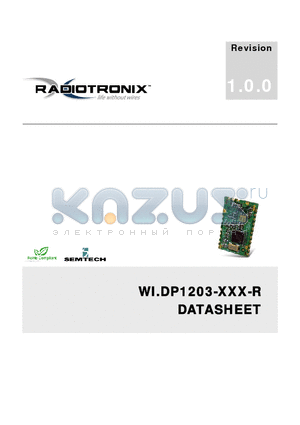 WI.DP1203-XXX-R datasheet - True UART to Antenna Solution