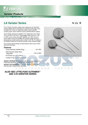 V175LA2 datasheet - Line Voltage Operation, Radial Lead