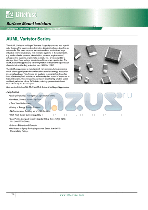 V18AUMLA1210 datasheet - Multilayer Transient Voltage Surge Suppressor