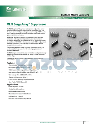 V18MLN41206L datasheet - Multiline Transient Voltage Surge Suppressor