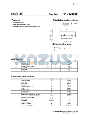 V1C121000 datasheet - Reed Relay