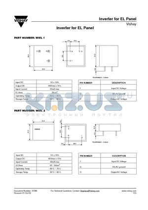 WIEL1 datasheet - Inverter for EL Panel