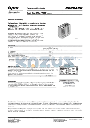 V23047 datasheet - Safety Relays