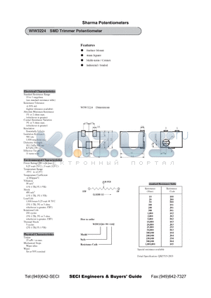 WIW3324-W-103 datasheet - SMD Trimmer Potentiometer