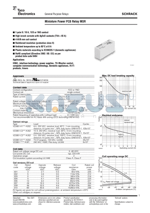 V23061-A1009-A502 datasheet - Miniature Power PCB Relay