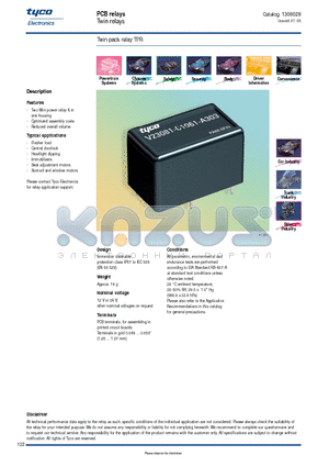 V23081-C1059-A303 datasheet - PCB relays Twin relays