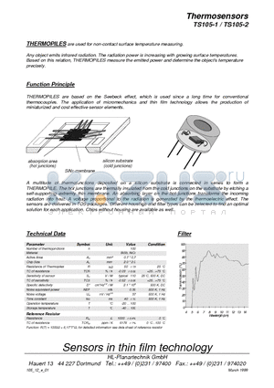 TS105-2 datasheet - Thermosensors