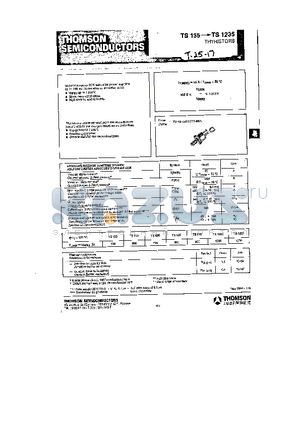 TS1235 datasheet - TS135 thur TS1235 THYRISTORS