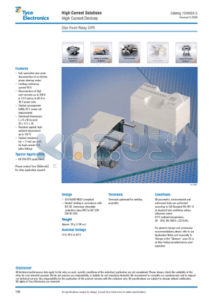 V23135 datasheet - Star Point Relay SPR High Current Devices High Current Solutions