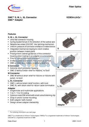 V23834-L6-E1 datasheet - SMCTM S, M, L, XL Connector