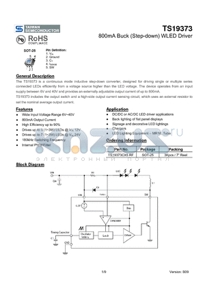 TS19373_10 datasheet - 800mA Buck (Step-down) WLED Driver