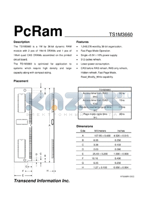 TS1M3660 datasheet - PcRam