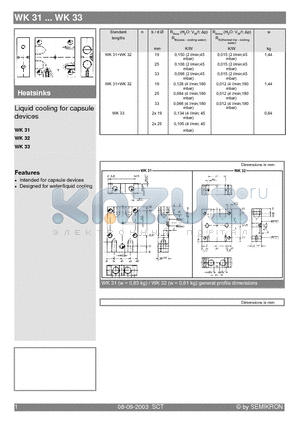 WK32 datasheet - Liquid cooling for capsule devices