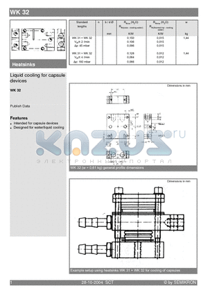 WK32 datasheet - Liquid cooling for capsule devices