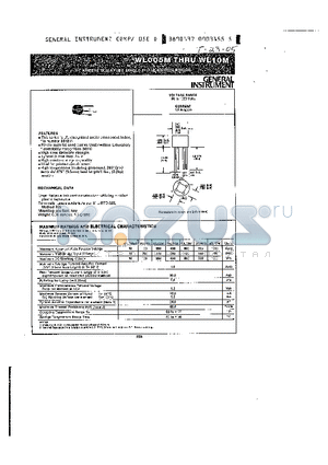 WL005M datasheet - 1.0 AMPERE MINIATURE SINGLE PHASE SILICON BRIDGE