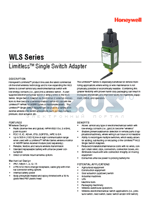 WLS1A00Q5BT3 datasheet - Limitless Single Switch Adapter