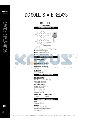 TS5-1Y datasheet - DC SOLID STATE RELAYS