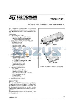 TS68HC901CP8 datasheet - HCMOS MULTI-FUNCTION PERIPHERAL