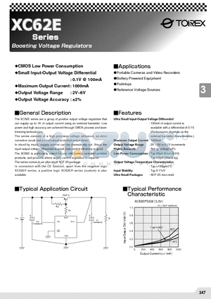XC62ER3001MR datasheet - Boosting Voltage Regulators